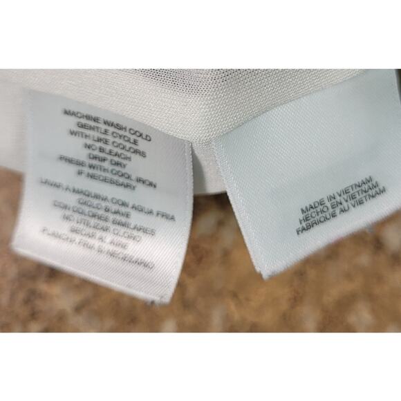 Nine West Geometric Blouson Dress Sz 2 Indie Artsy Graphic Elastic Waist Midi - Picture 7 of 9